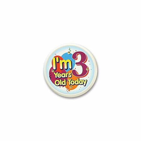 BEISTLE CO I am 3 Years Old Today Flashing Button, 6PK FB53